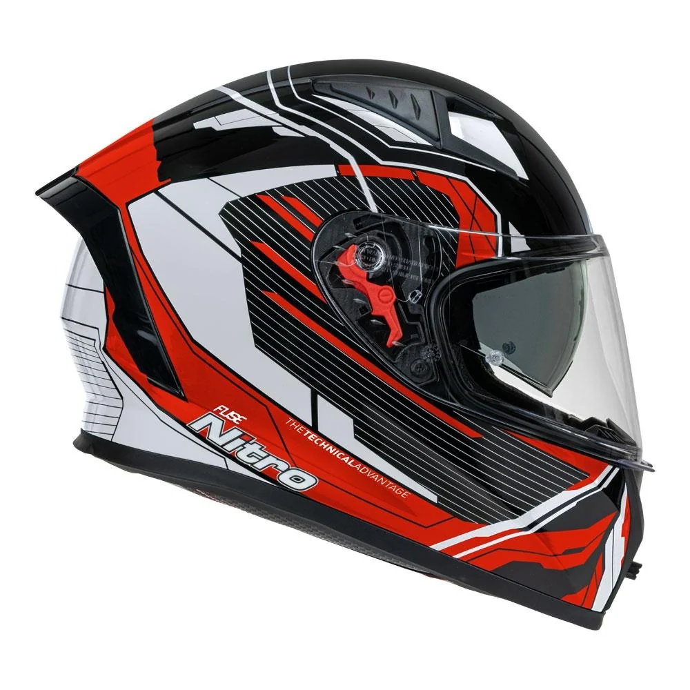 Nitro N501 DVS Fuse Gloss Red/White/Black Helmet - Image 4