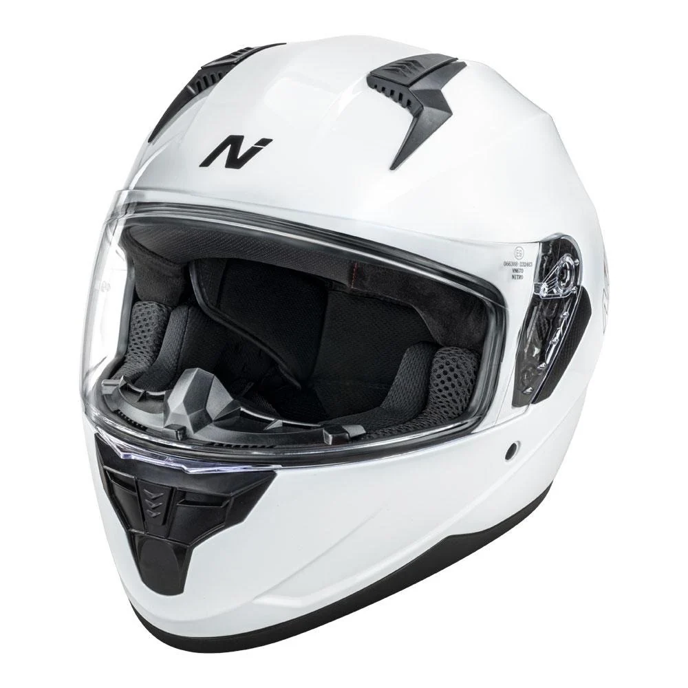 Nitro N670 Gloss White Helmet - Image 3