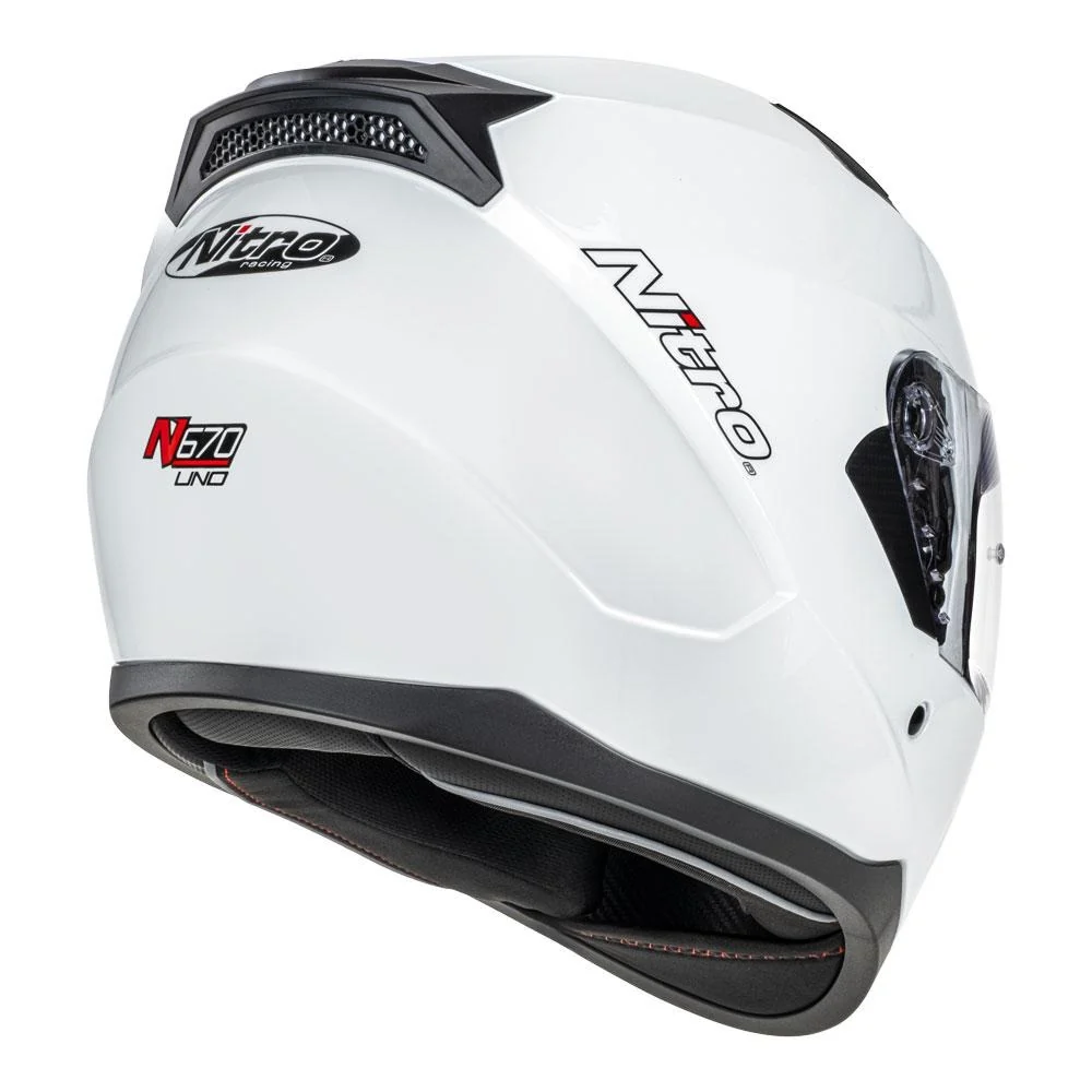 Nitro N670 Gloss White Helmet - Image 5