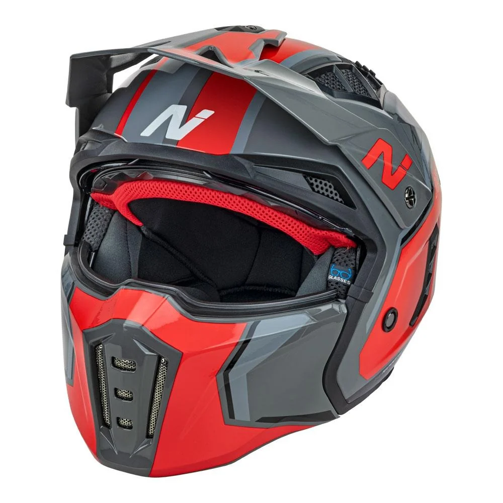 Nitro NZ302 Fighter Gloss Grey/Orange Helmet - Image 3