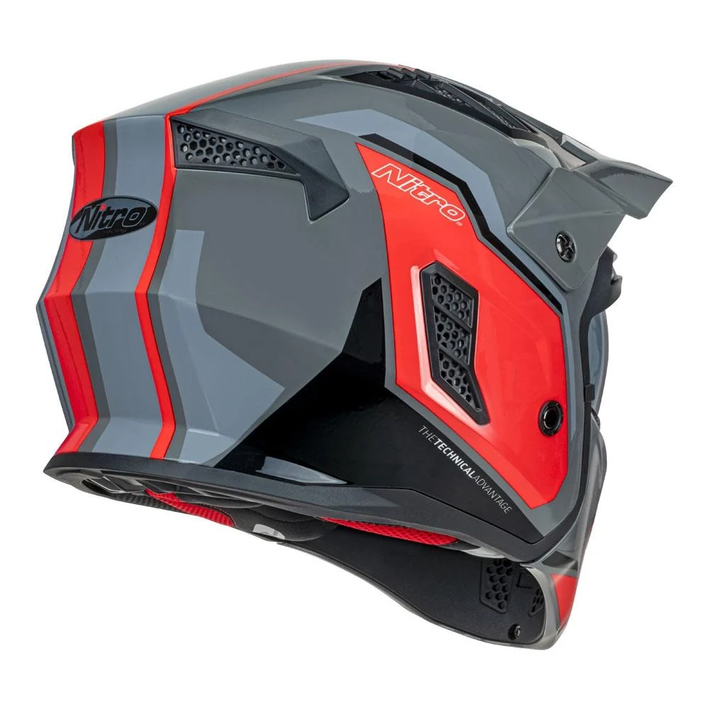 Nitro NZ302 Fighter Gloss Grey/Orange Helmet - Image 5