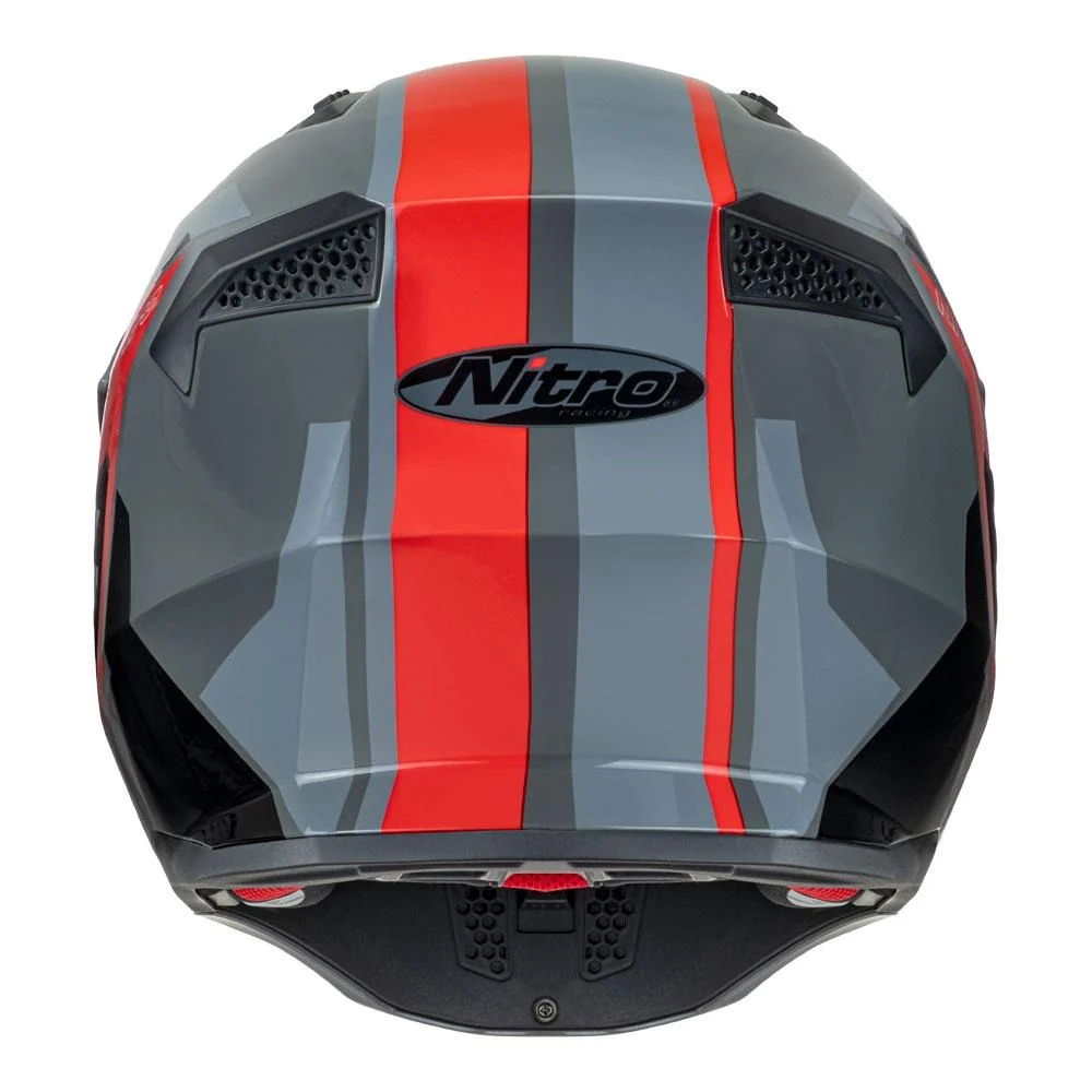 Nitro NZ302 Fighter Gloss Grey/Orange Helmet - Image 6