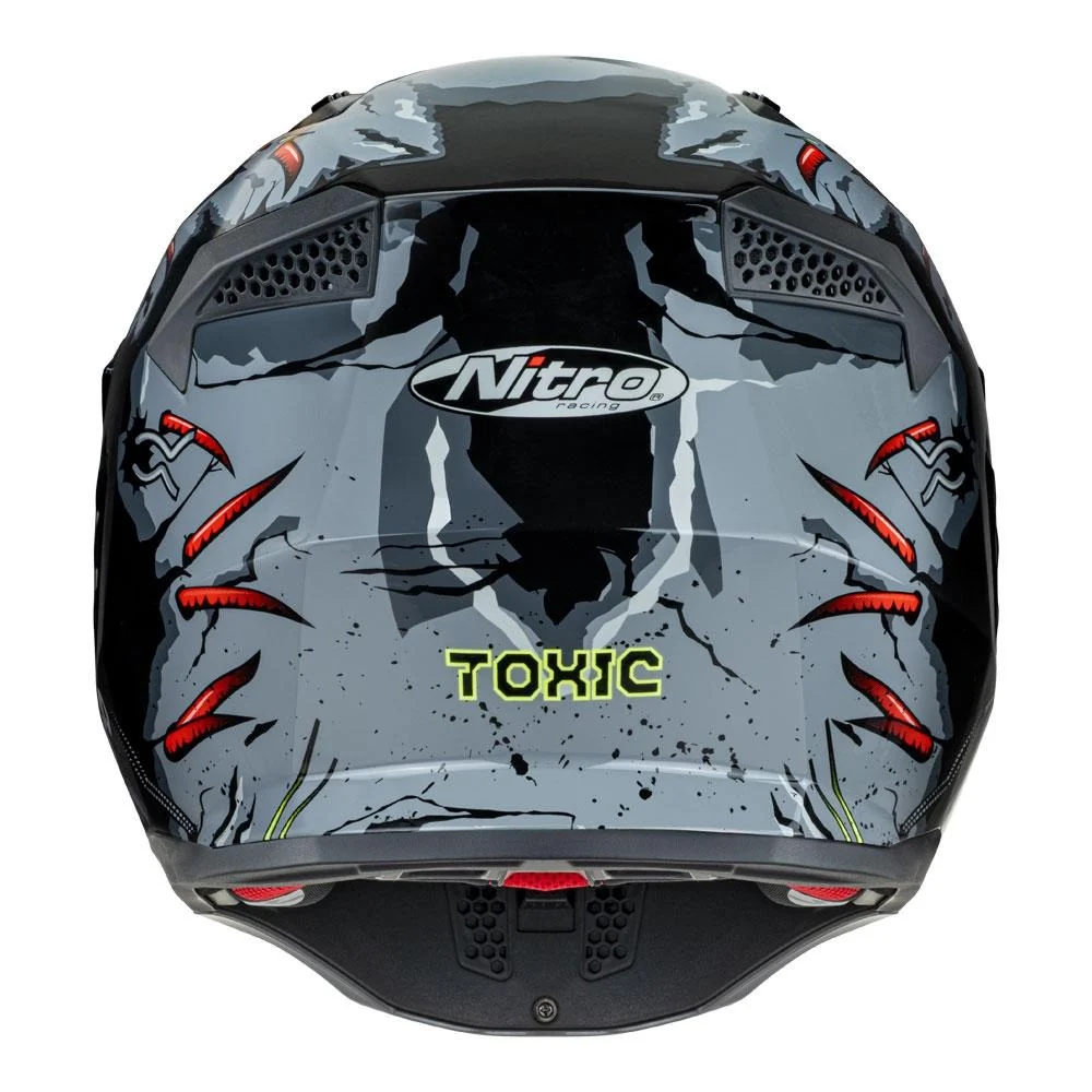Nitro NZ302 Toxic Gloss Grey/Red Helmet - Image 6