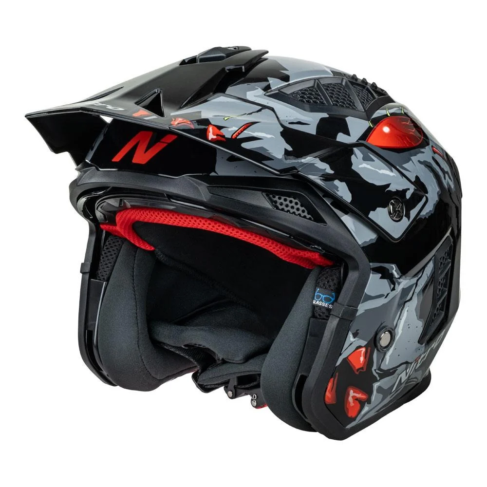 Nitro NZ302 Toxic Gloss Grey/Red Helmet - Image 7