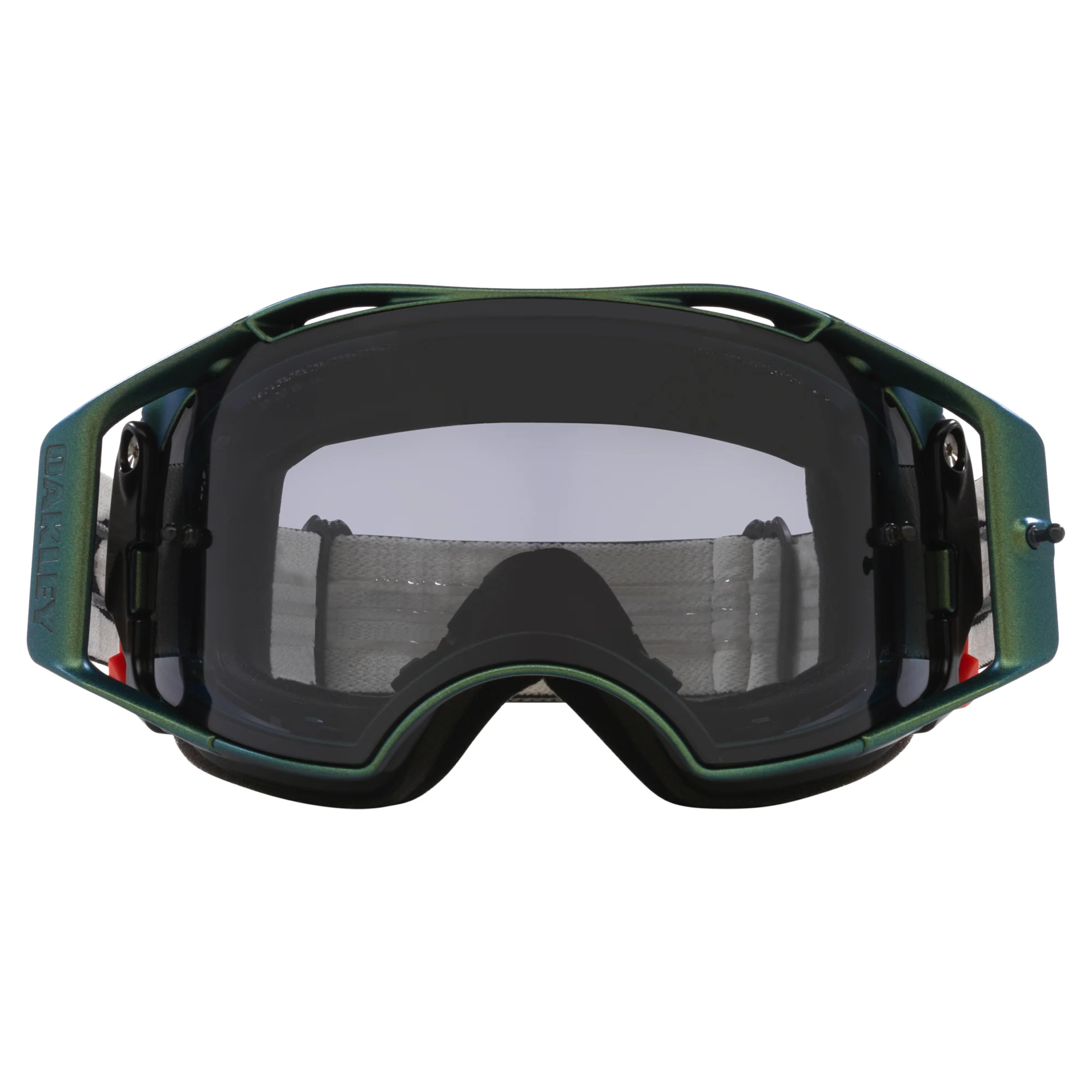 Oakley Airbrake MTB Goggles w/Black Green Colorshift Strap & Light Grey Lenses - Image 2