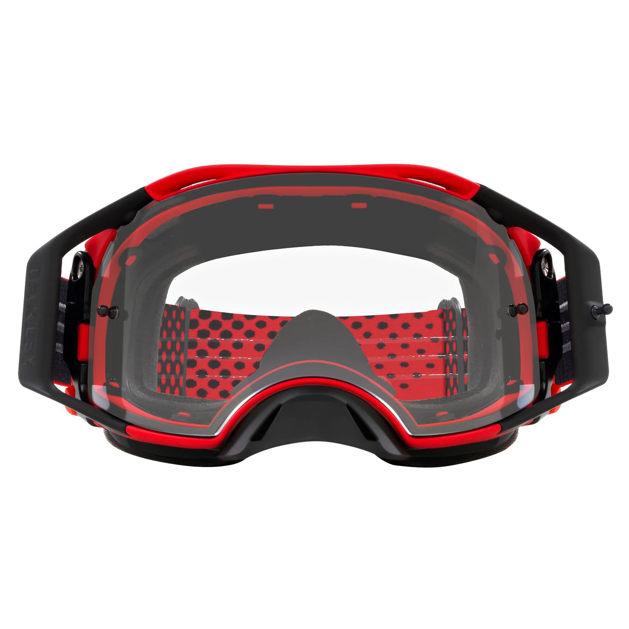 Oakley Airbrake MX Goggles w/Moto Red B1B Strap & Clear Lenses - Image 2