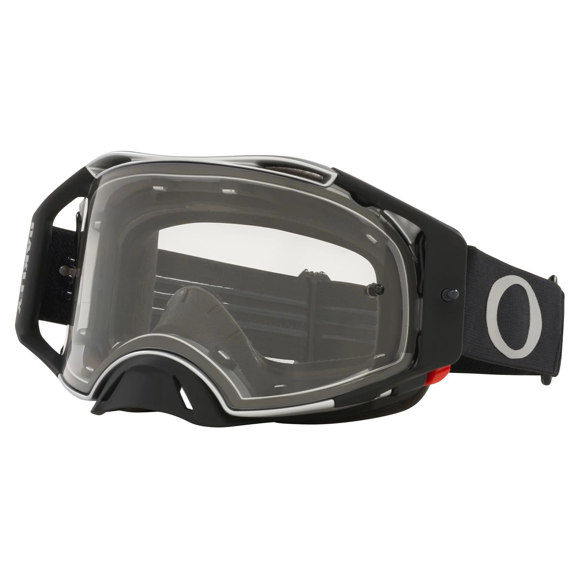 Oakley Airbrake MX Goggles w/Tuff Blocks Black Gunmetal Strap & Clear Lenses