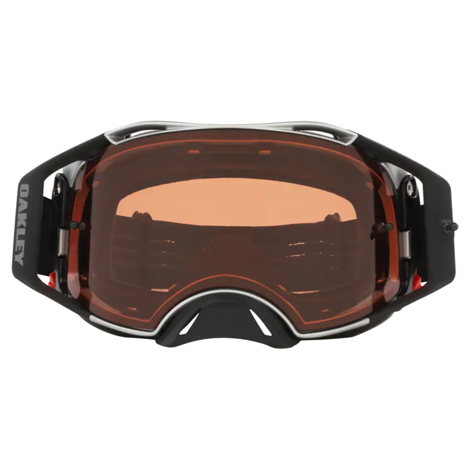 Oakley Airbrake MX Goggles w/Tuff Blocks Black Gunmetal Strap & Prizm MX Bronze Lenses - Image 2