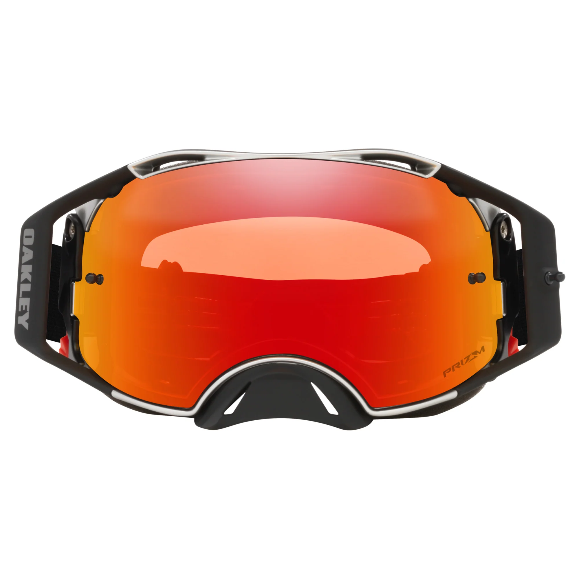 Oakley Airbrake MX Goggles w/Tuff Blocks Black Gunmetal Strap & Prizm MX Torch Iridium Lenses - Image 2