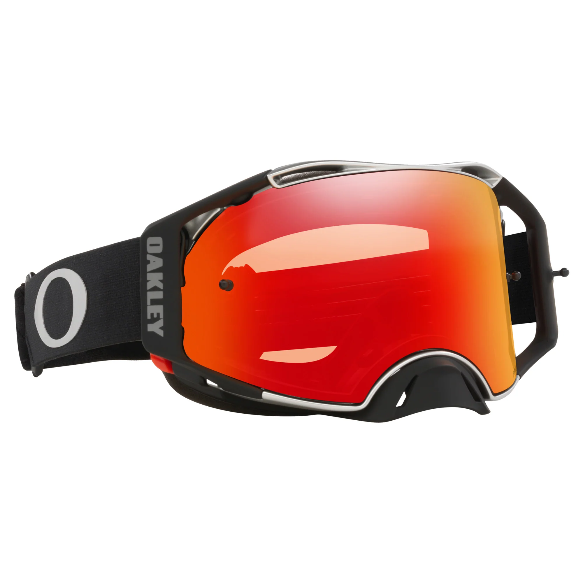 Oakley Airbrake MX Goggles w/Tuff Blocks Black Gunmetal Strap & Prizm MX Torch Iridium Lenses - Image 3