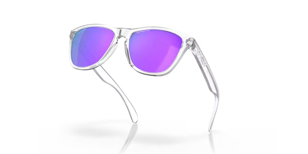 Oakley Frogskins Sunglasses w/Polished Clear Frame & Prizm Violet Lenses - Image 3