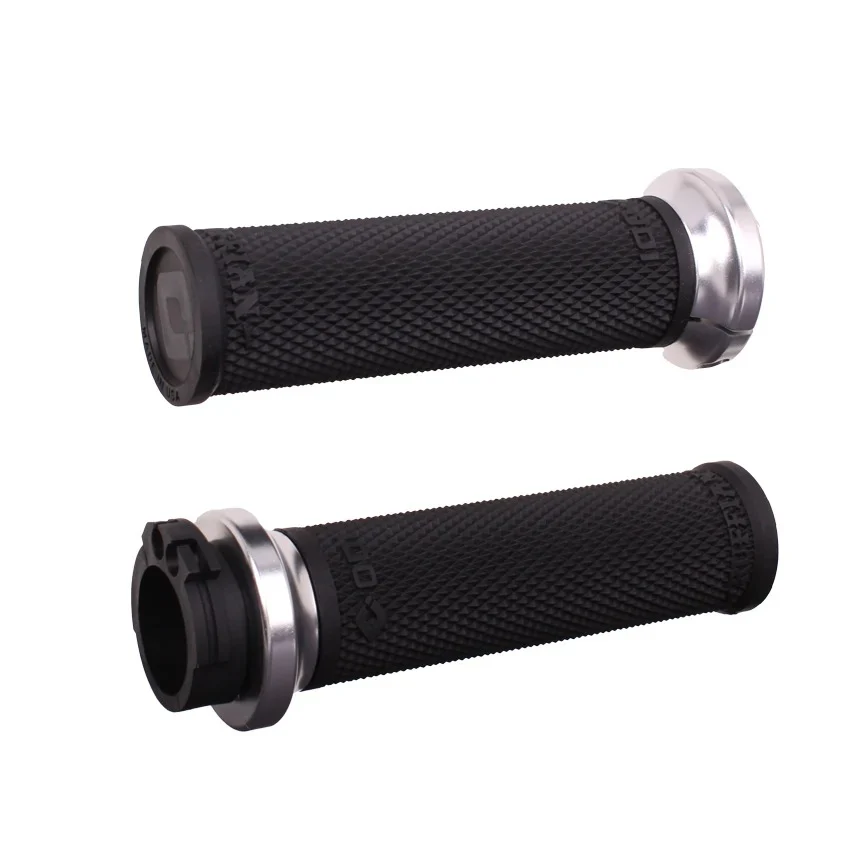 ODI Grips ODI-V30HCWB-S Ruffian Lock-On Handgrips Black/Silver for Harley-Davidson w/Throttle Cable