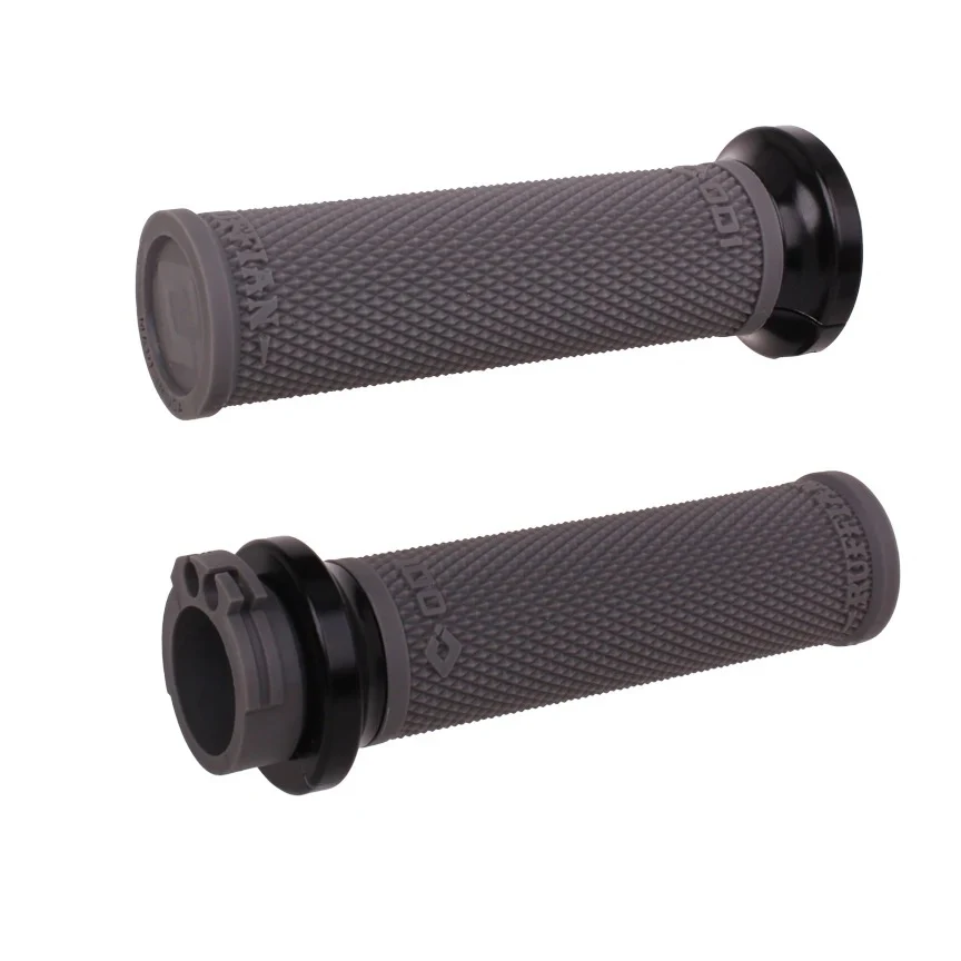 ODI Grips ODI-V30HCWH-B Ruffian Lock-On Handgrips Graphite/Black for Harley-Davidson w/Throttle Cable