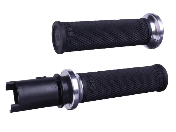 ODI Grips ODI-V30HTCB-S Ruffian Lock-On Handgrips Black/Silver for Harley-Davidson CVO Touring 23-Up/Street Glide/Road Glide 24-Up/Touring/Softail 25-Up