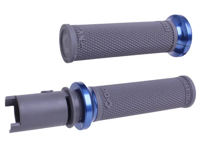 ODI Grips ODI-V30HTCH-U Ruffian Lock-On Handgrips Graphite/Blue for Harley-Davidson CVO Touring 23-Up/Street Glide/Road Glide 24-Up/Touring/Softail 25-Up