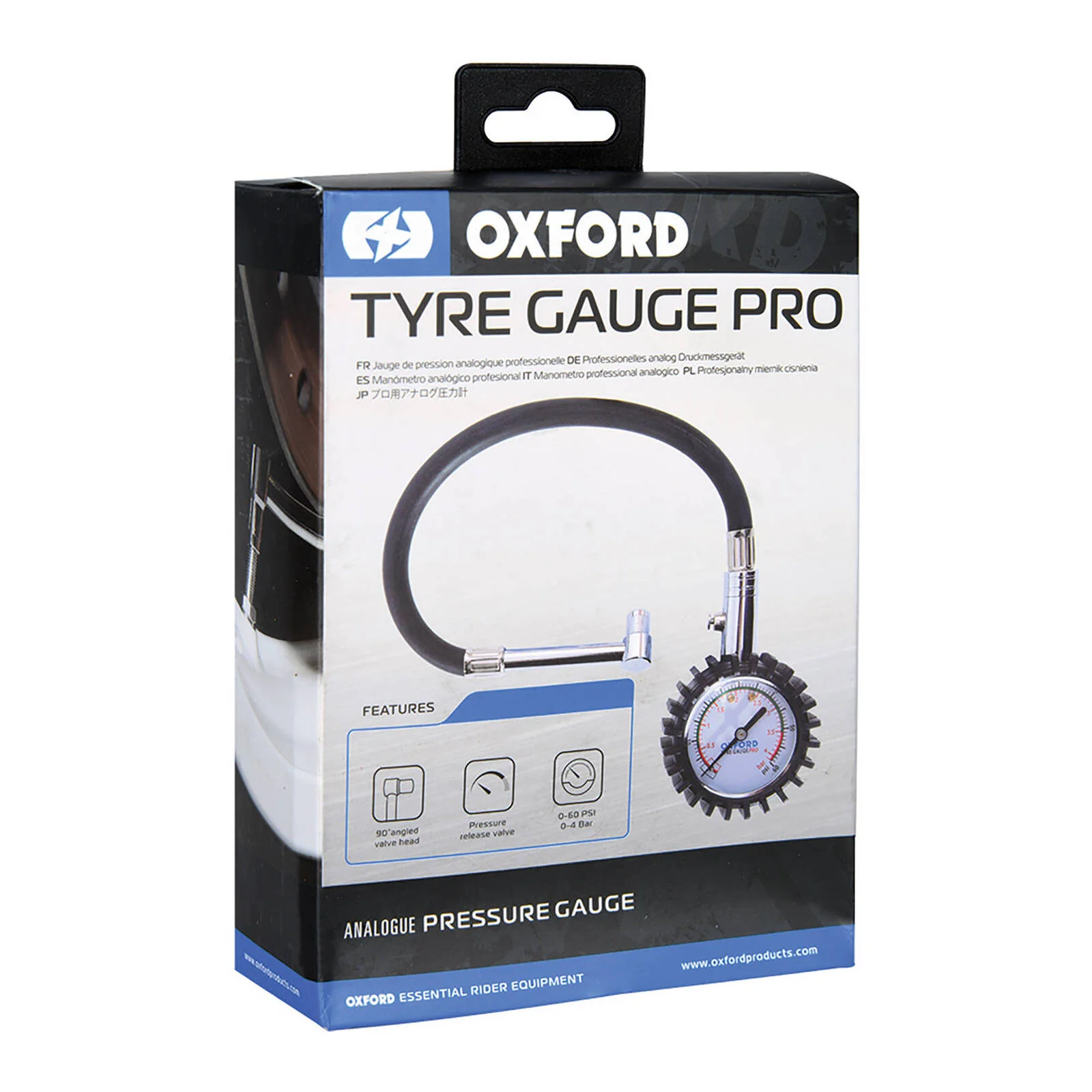 Oxford Analogue Tyre Pressure Gauge 0-60psi - Image 2