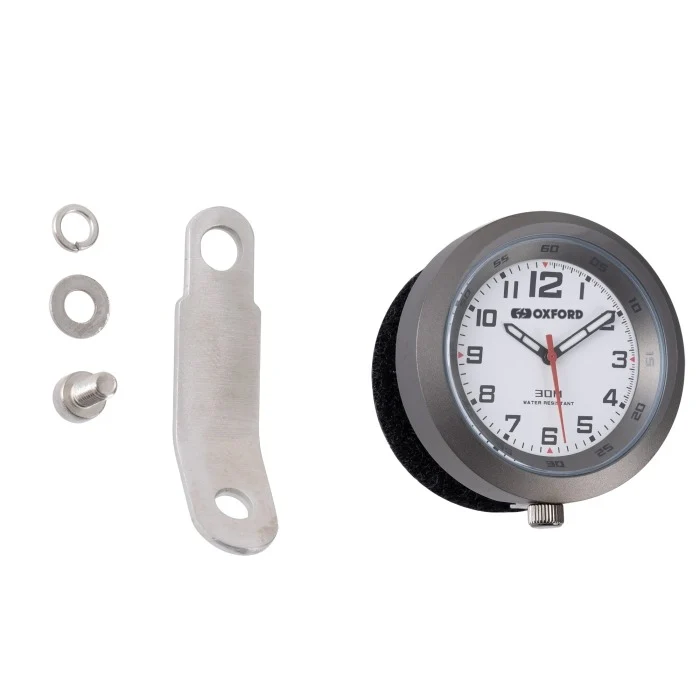 Oxford AnaClock Titanium Case & White Face w/Bracket - Image 2