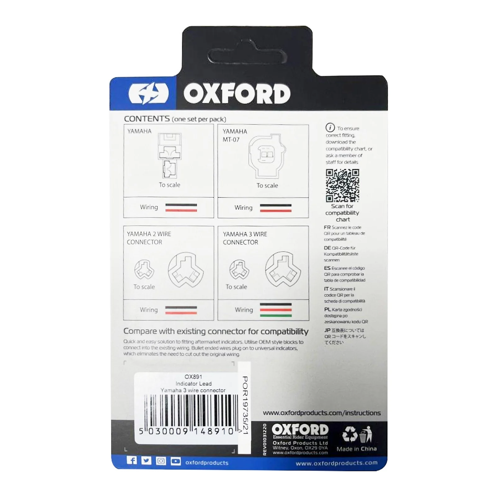 Oxford Indicator Leads for Yamaha 3 Wire Connector w/Day Light Function - Image 3