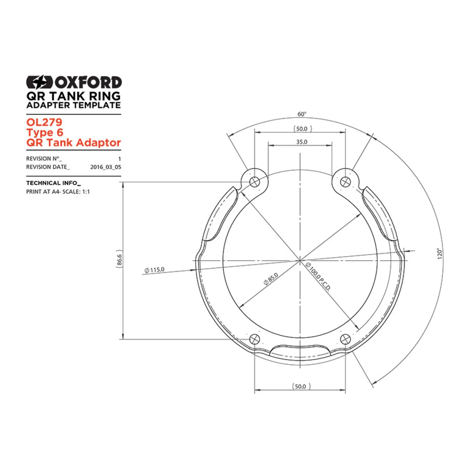 Oxford Quick Release Bike Adaptor Type 6 (BMW) - Image 3