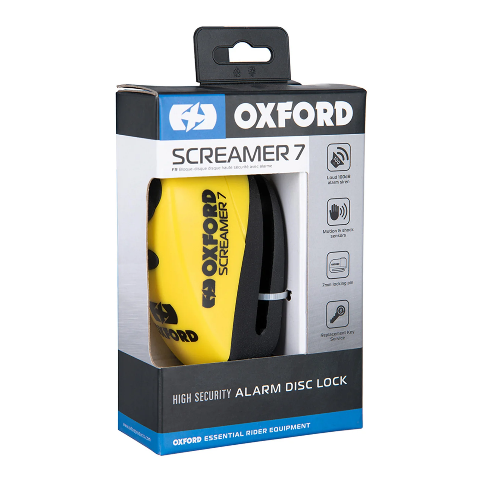 Oxford Screamer 100db Alarm Disc Lock Yelow/Black - Image 3
