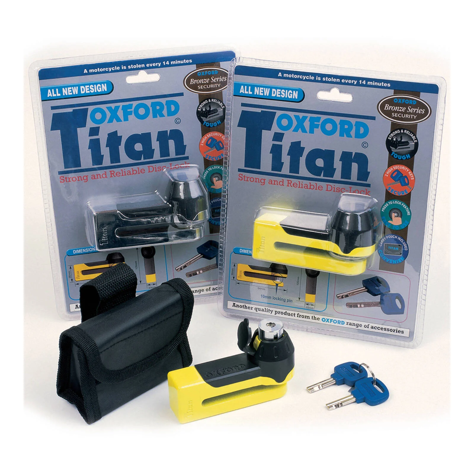 Oxford Titan 10mm Pin Disc Lock Black (includes Pouch) - Image 4