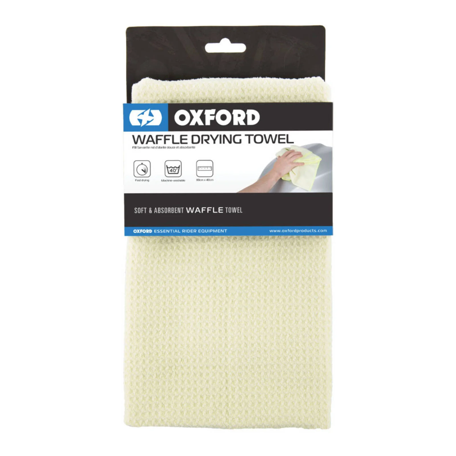 Oxford Waffle Drying Towel 80 x 40cm Yellow - Image 2