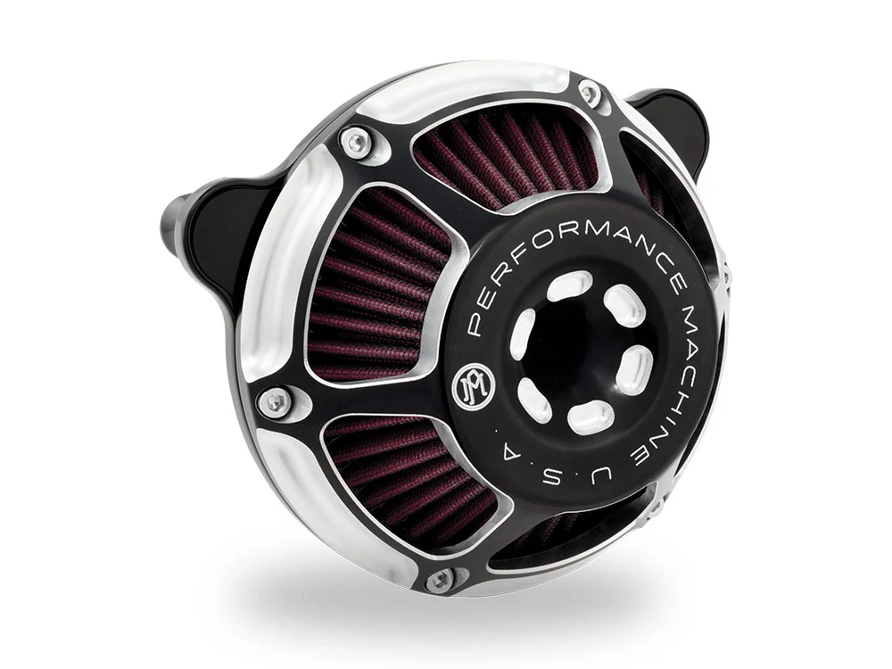 Performance Machine P02062164BM Max HP Air Cleaner Kit Black Contrast Cut for Harley-Davidson CVO Touring 23-Up/Street Glide/Road Glide 24-Up/Touring/Softail 25-Up