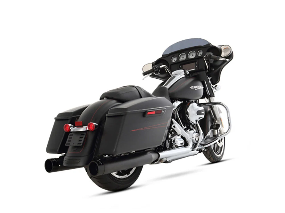 Rinehart Racing RIN-500-0107 4" Slip-On Mufflers Black w/Black End Caps for Touring 17-Up - Image 2