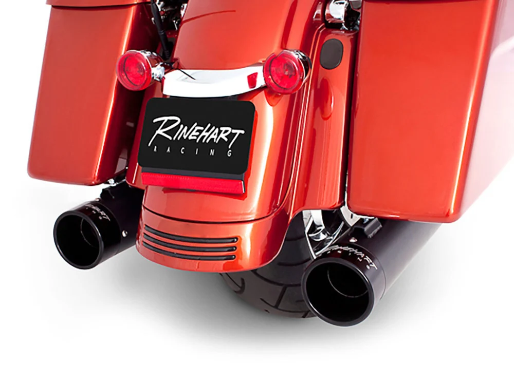 Rinehart Racing RIN-500-0107 4" Slip-On Mufflers Black w/Black End Caps for Touring 17-Up - Image 3