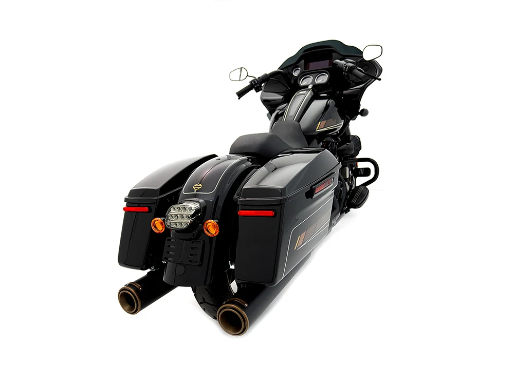 Rinehart Racing RIN-500-1111 4-1/2" HP45XL Slip-On Mufflers Black w/Bronze End Caps for Touring 17-Up - Image 2
