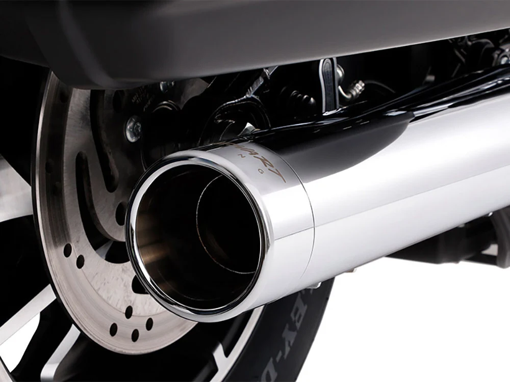 Rinehart Racing RIN-500-1230C 4" Slip-On Muffler Chrome w/Chrome End Cap for Harley-Davidson Harley-Davidson Sport Glide 18-24 - Image 3