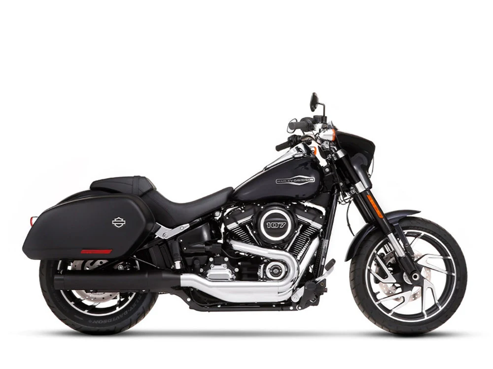 Rinehart Racing RIN-500-1231 4" Slip-On Muffler Black w/Black End Cap for Harley-Davidson Harley-Davidson Sport Glide 18-24