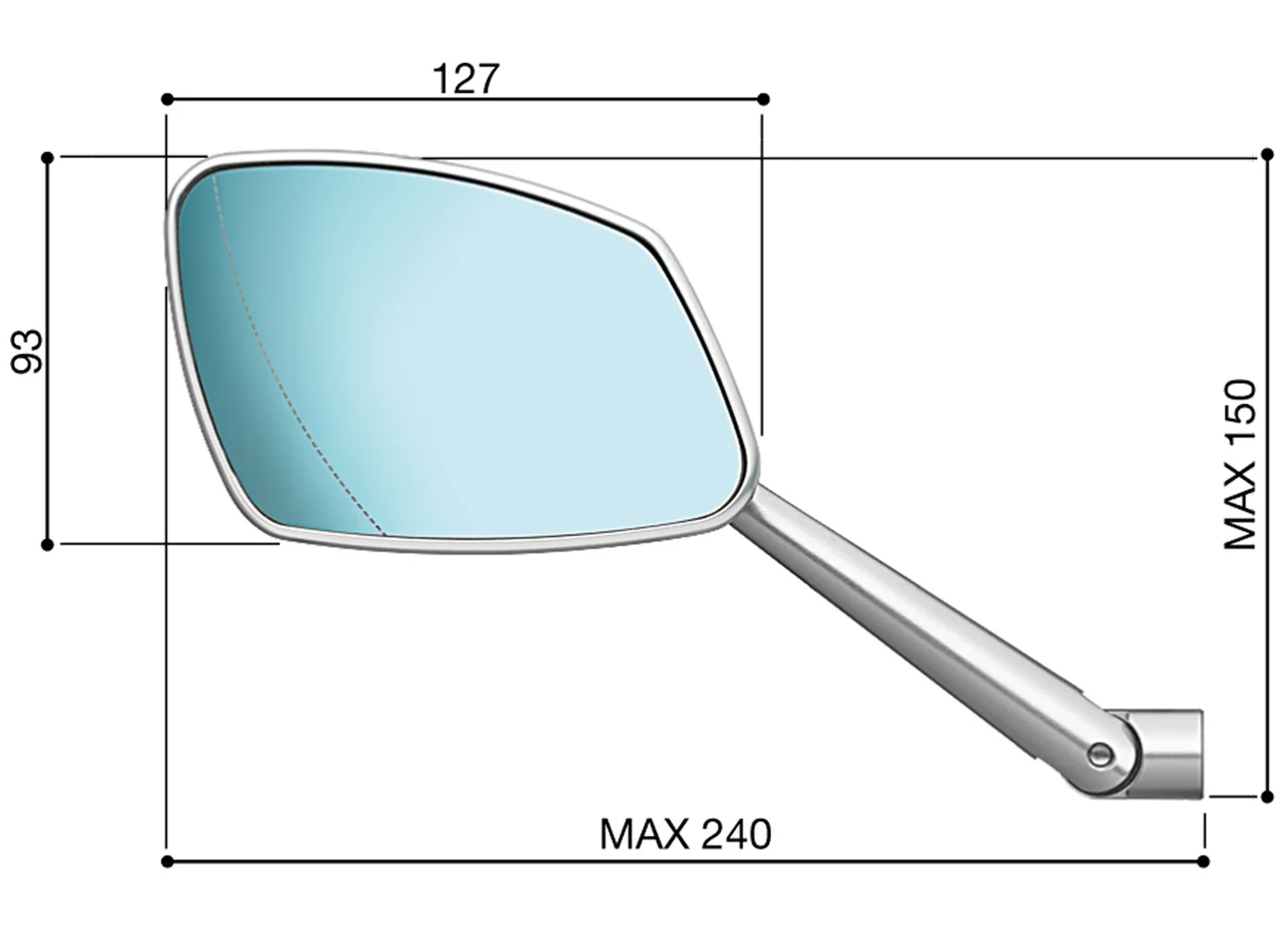 Rizoma R-BS207A 4D Mirror Silver - Image 2