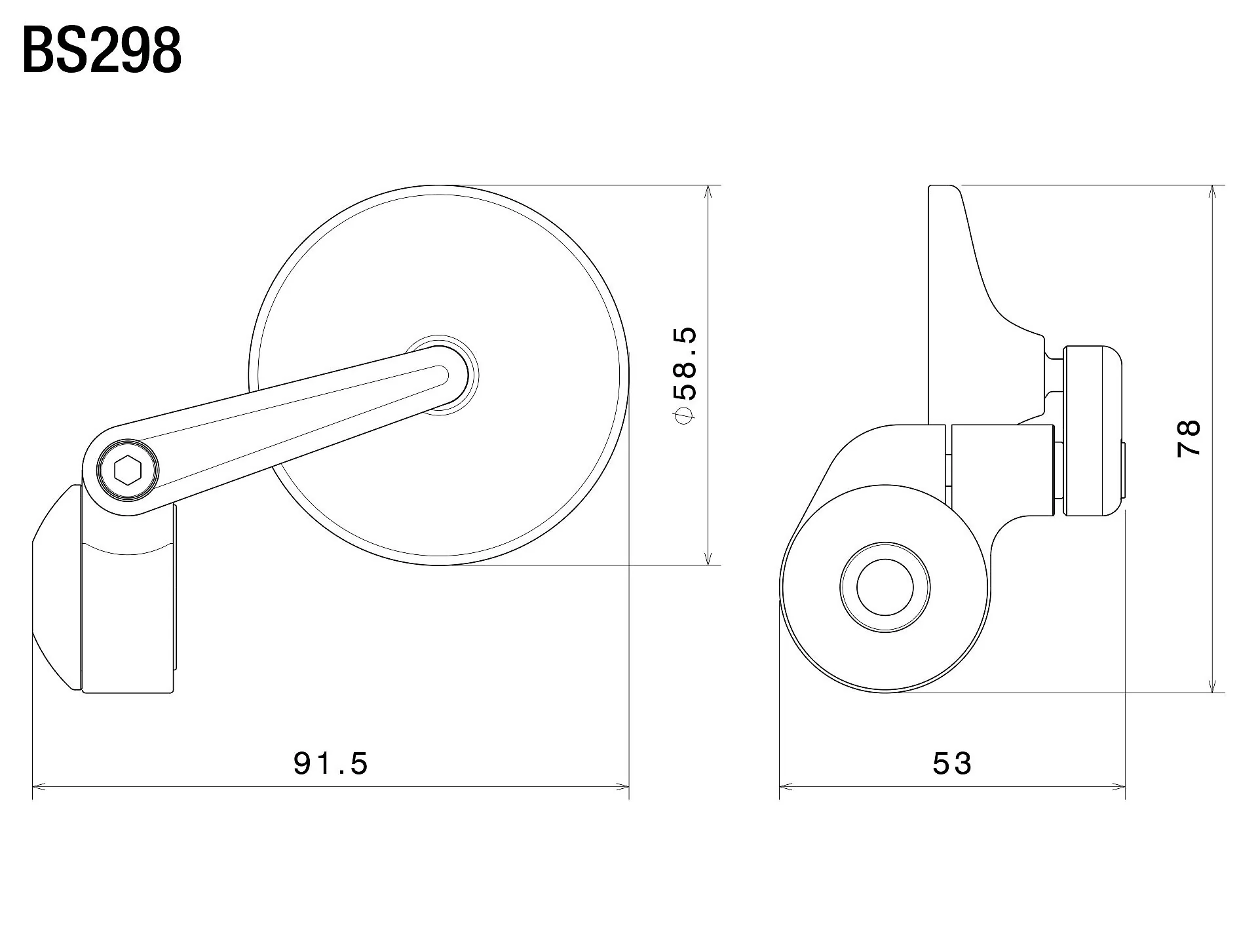 Rizoma R-BS298B O-Edge Bar End Mirror Black - Image 3