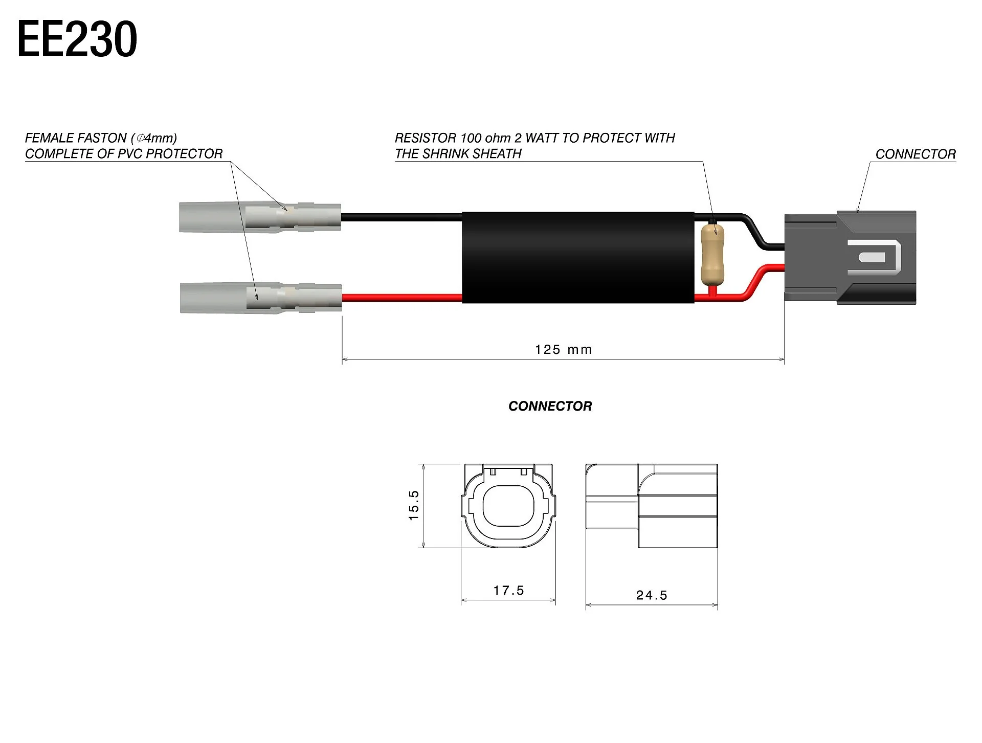 Rizoma R-EE230H Wiring Kit w/Resistors for Turn Signals - Image 3