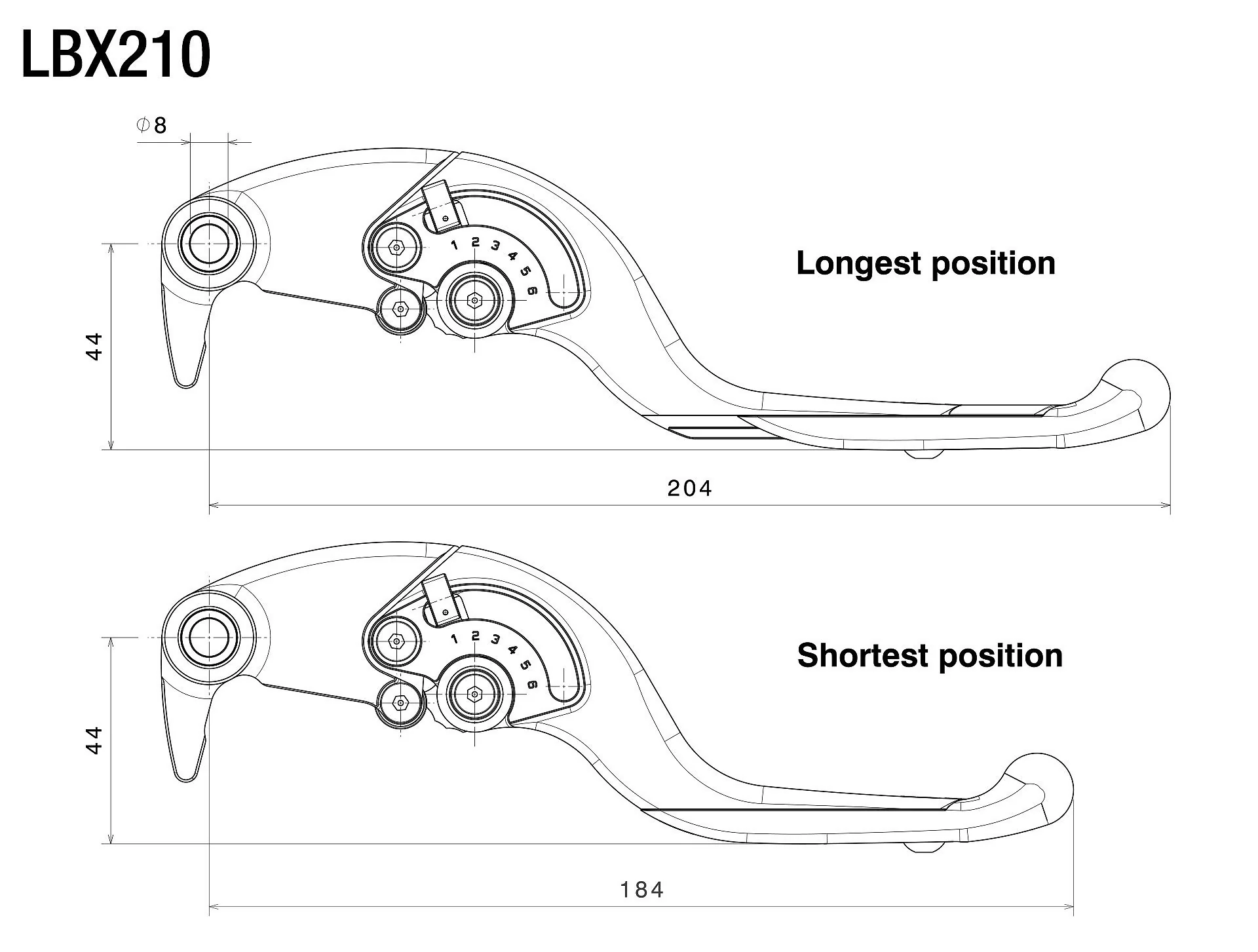 Rizoma R-LBX210B Adjustable Plus Brake Lever (Each) - Image 3