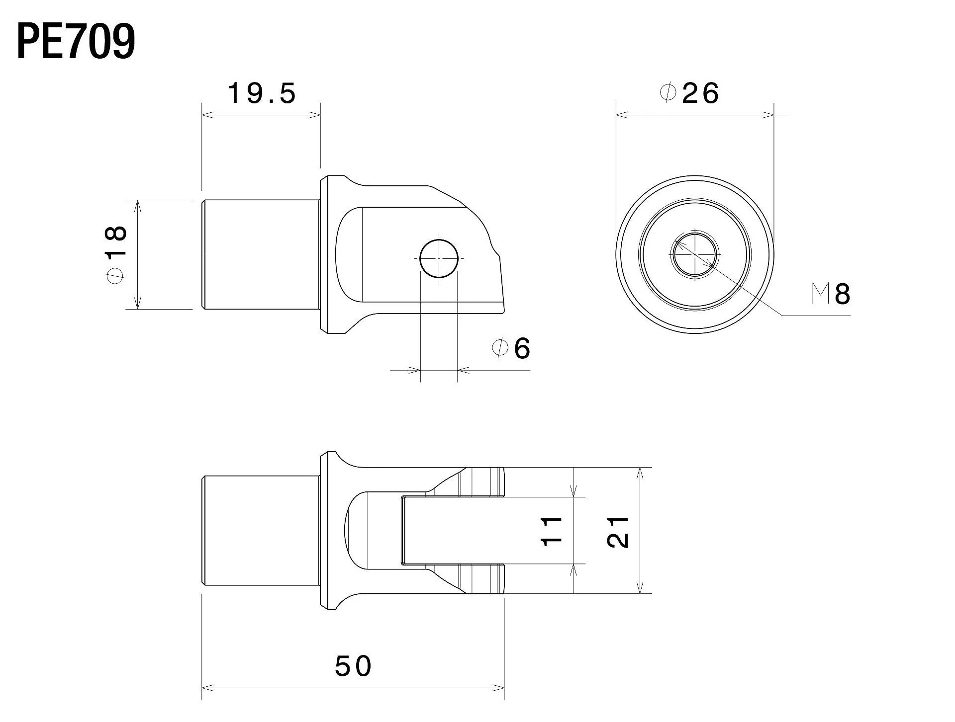 Rizoma R-PE709B Peg Mounting Kit 18mm Black - Image 2