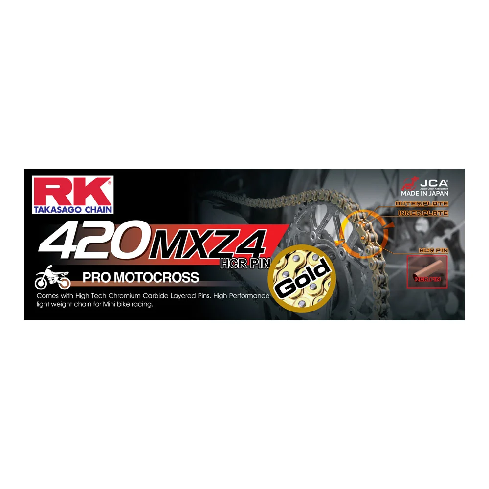 RK Takasago Chain 12-42M-136GD MXZ Series Heavy Duty Chain GB420MXZ 136 Link Gold