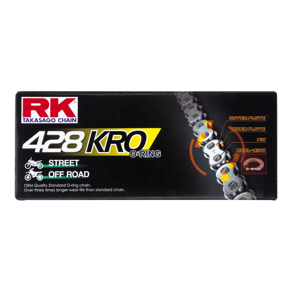 RK Takasago Chain 12-485-136 KRO Series O-Ring Chain 428KRO 136 Link