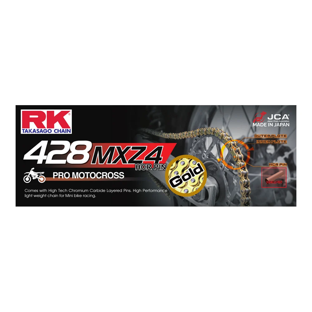 RK Takasago Chain 12-48M-136GD MXZ Series Heavy Duty Chain GB428MXZ 136 Link Gold