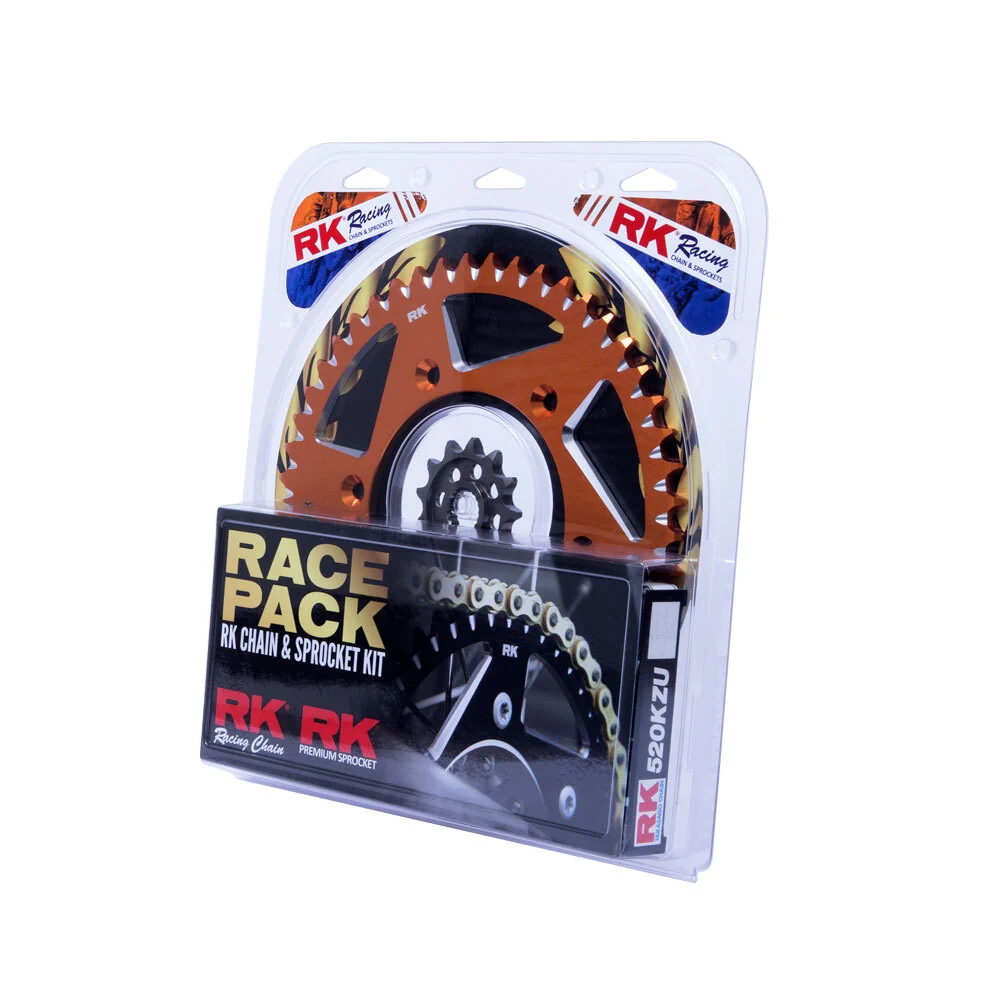 RK Takasago Chain 20-005-24E Race Pack Chain & Sprocket Kit Gold/Orange 13/52T for KTM SX-F 06-18 - Image 2