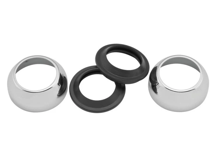 RSS HAR-04-098 39mm Fork Boots Chrome includes Dust Shields for Harley-Davidson Dyna 91-05/FXR 87-94/most Sportster 87-21