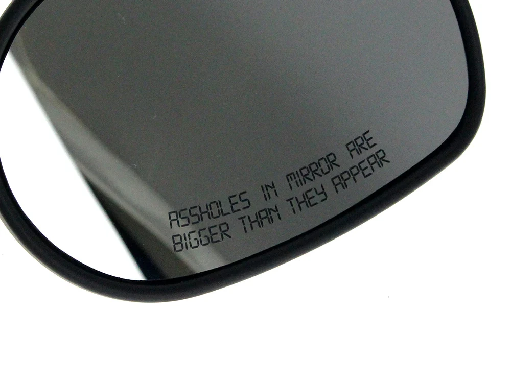 RSS HAR-18-444 Asshole Mirrors w/Arrowhead Design Black - Image 3