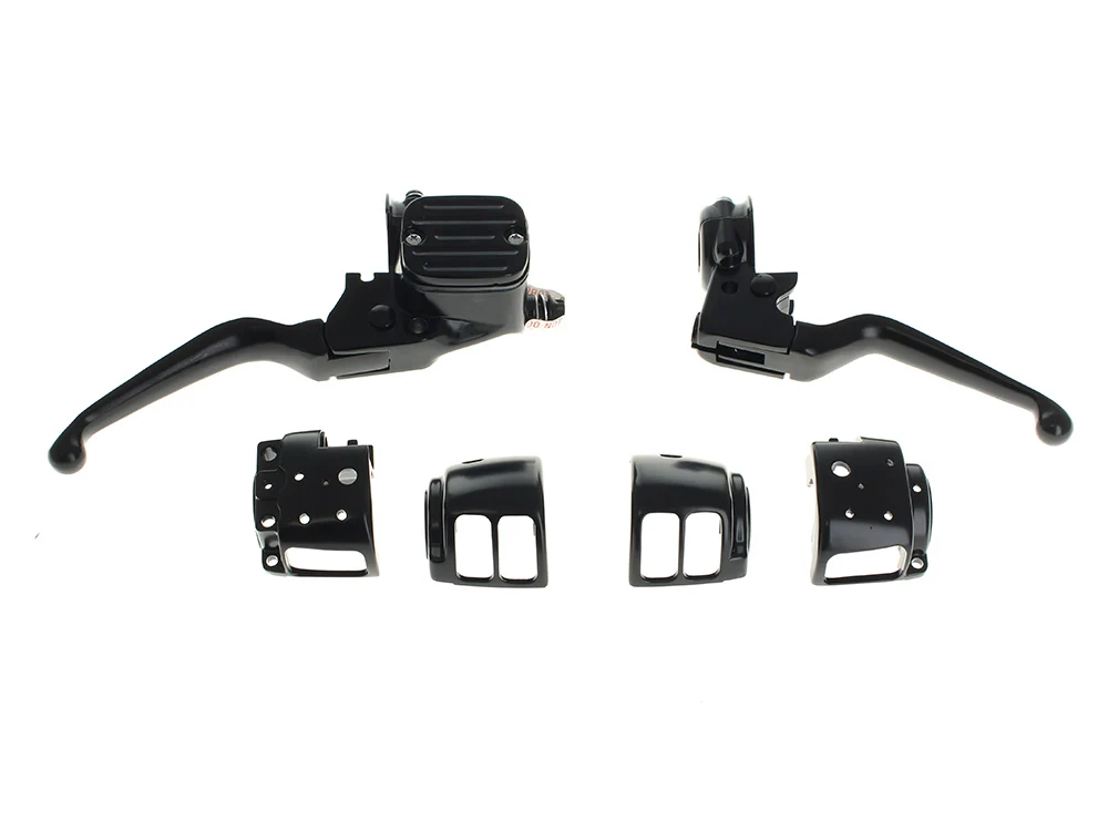 RSS HAR-26-067BK Handlebar Control Kit Black for Single Disc Harley-Davidson Big Twin 96-10/Sportster 96-03 Models