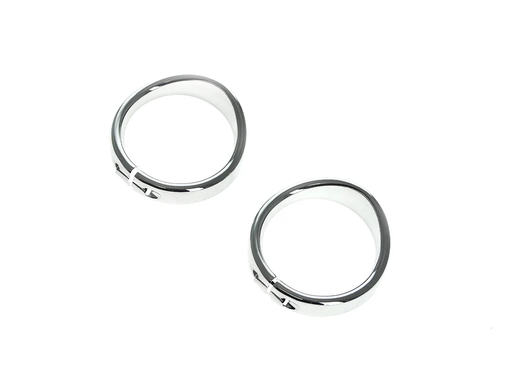RSS HAR-38-371 Peaked Visor Style Turn Signal Trim Ring Chrome for Harley-Davidson Front on FLSTC Softail 86-17/Rear on FLSTC Softail 94-17/Front & Rear on Road King 14-Up/Touring 88-13 (All with Large Flat Lens Turn Signals)