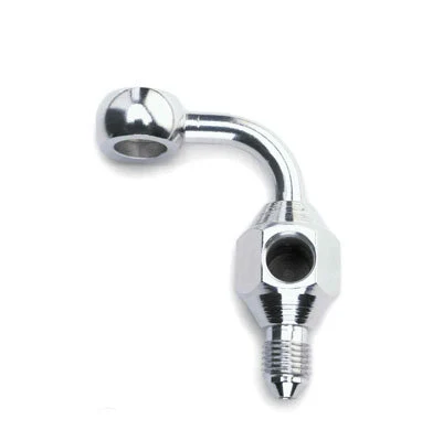 Russell R4304C Chrome Harley -3 90Deg Short Rear Brake Banjo