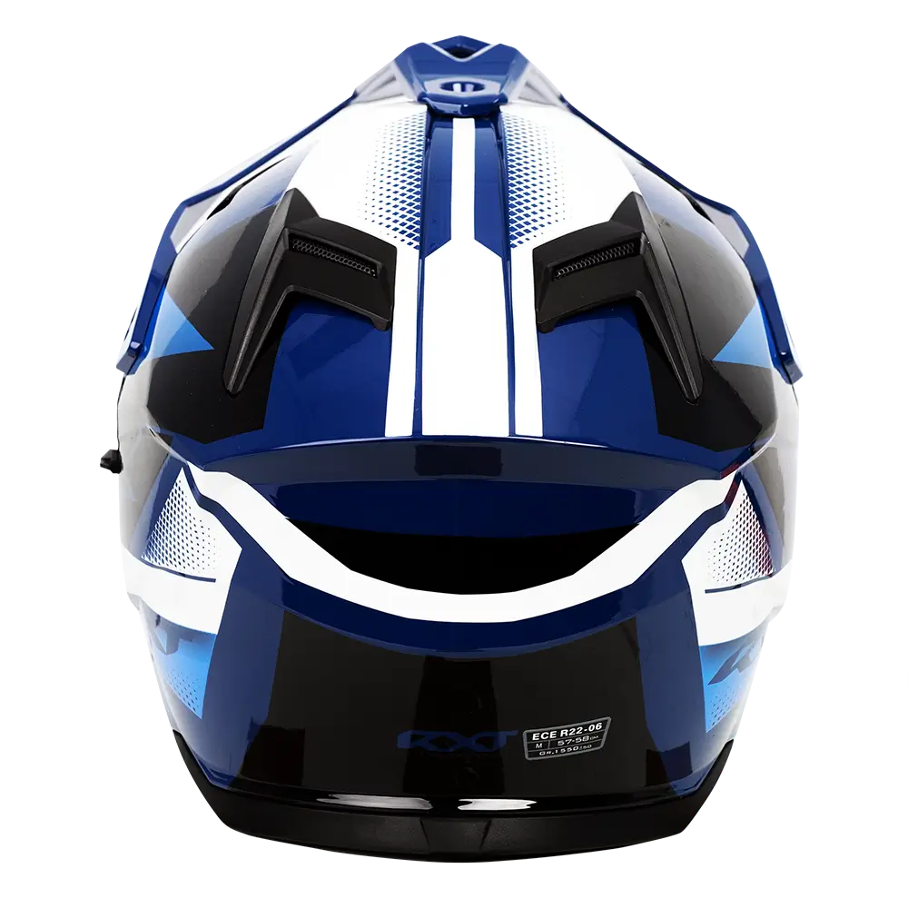 RXT ADV-65 Gloss Black/Grey/Blue Helmet - Image 2