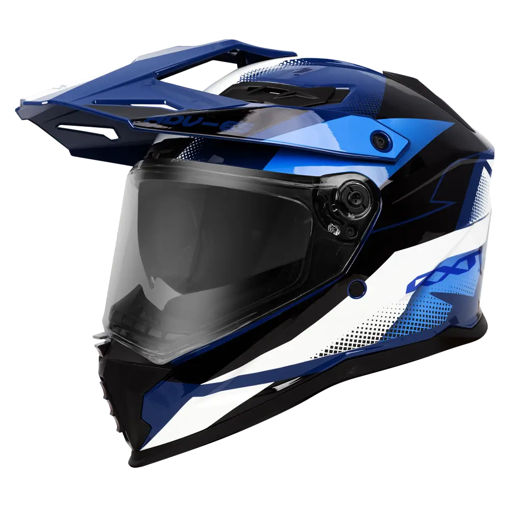 RXT ADV-65 Gloss Black/Grey/Blue Helmet - Image 3