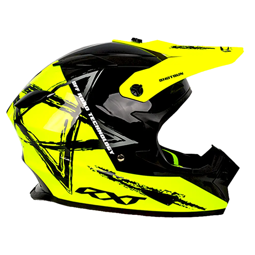 RXT A727 Sector Wrath Gloss Black/Fluro Yellow Helmet - Image 3