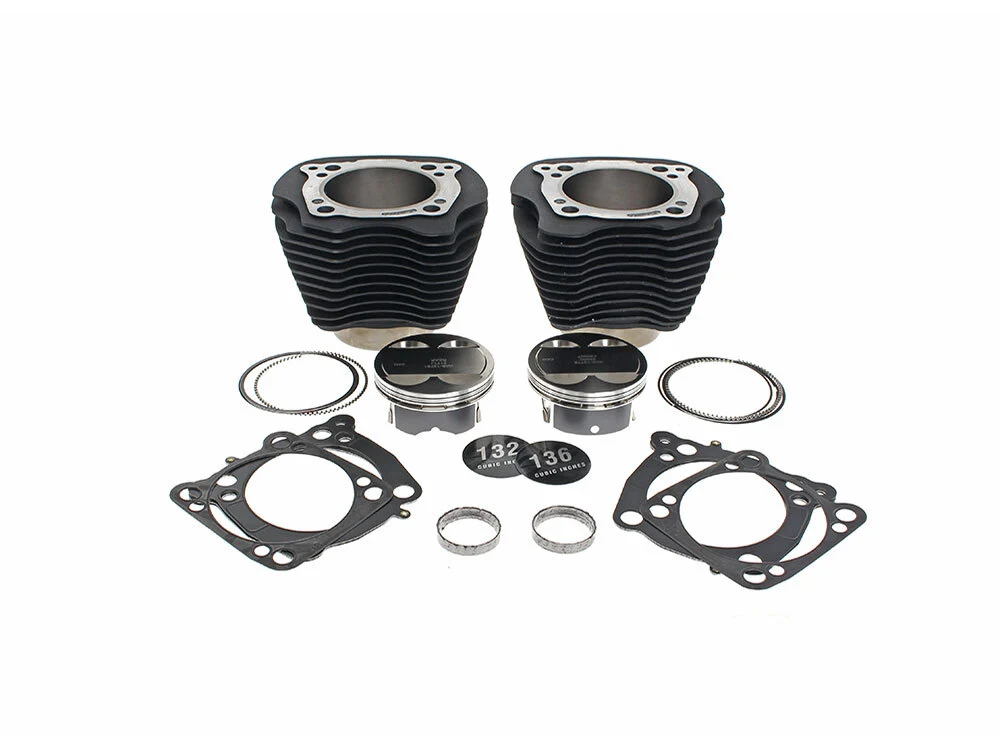 S&S Cycle SS910-1009A 132ci Big Bore Kit w/Non-Highlighted Fins & Mid Level Compression Black for Harley-Davidson Milwaukee-Eight 17-Up w/114Ci or 117Ci Engine